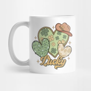 Lucky Western St Patricks Day Heart Shamrock Irish Luck Mug